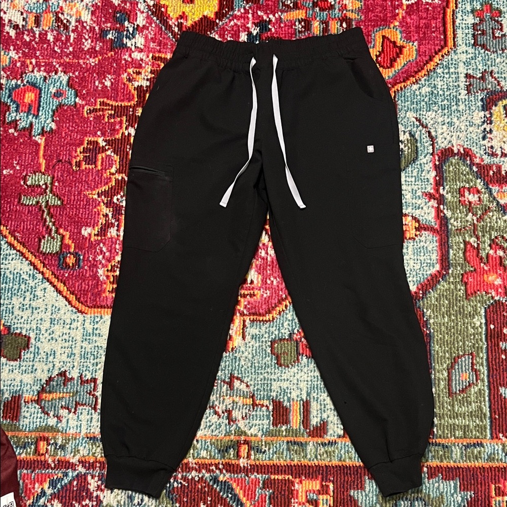 Figs Black Joggers with Drawstring